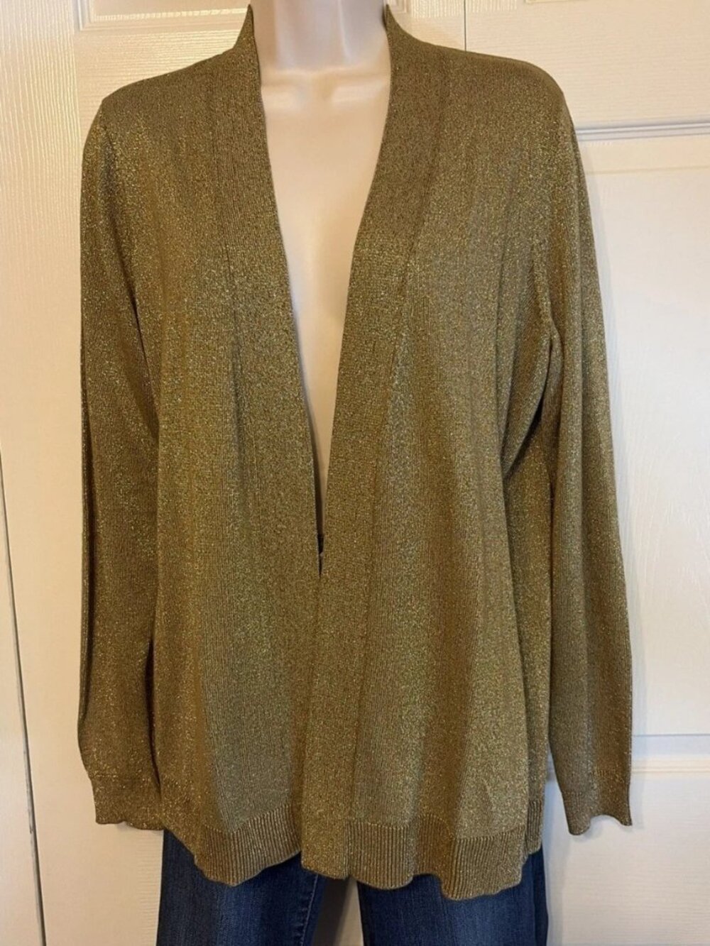 Ann Taylor Women Brown Glitter Cardigan